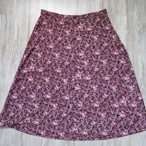 Christopher & Banks 12P Purple & Pink Floral Paneled Skirt